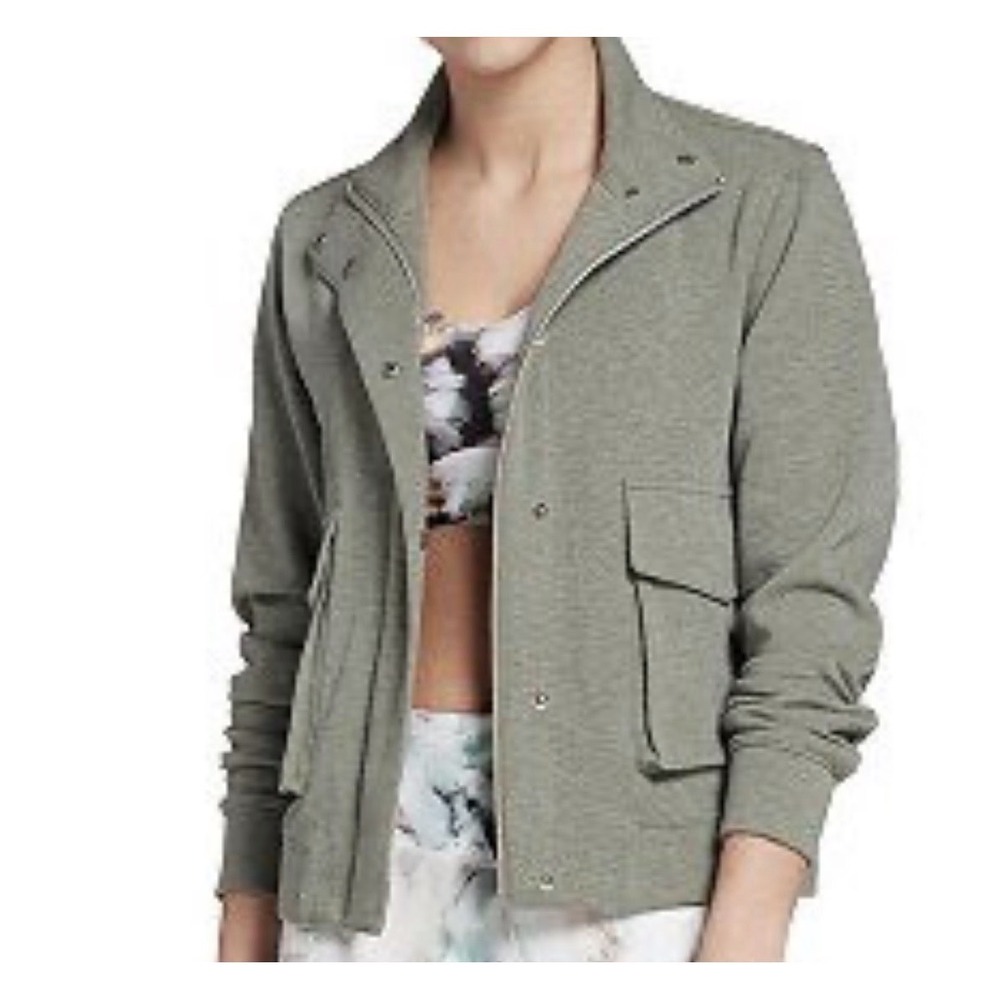 CALIA Carrie Underwood XS Sage Green Journey Utility Cargo Zip Sweatshirt Jacket